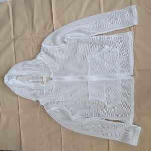 Mesh zipper hoodie